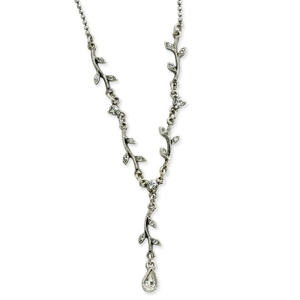 Diamond2Deal Silver-Tone Crystal Necklace for Women
